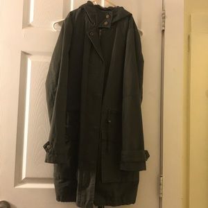 Army green long jacket